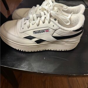 Reebok Cream and Black Athletic Shoes